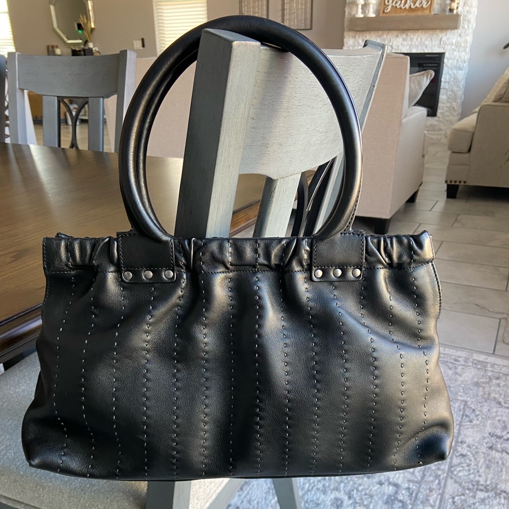SOLD.    Salvatore Ferragamo black leather purse